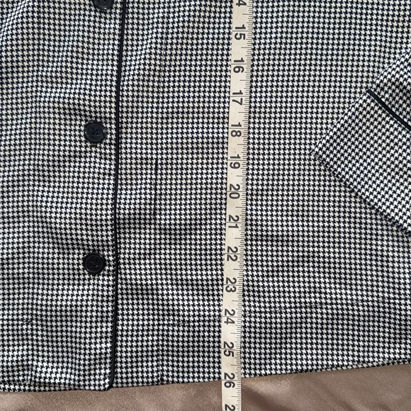 Lauren Ralph Lauren Houndstooth Pajama Top Black White Checkered Sz S - Picture 9 of 13
